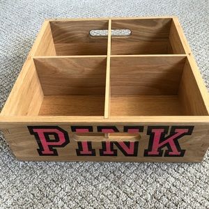 Pink wooden drawer organizer